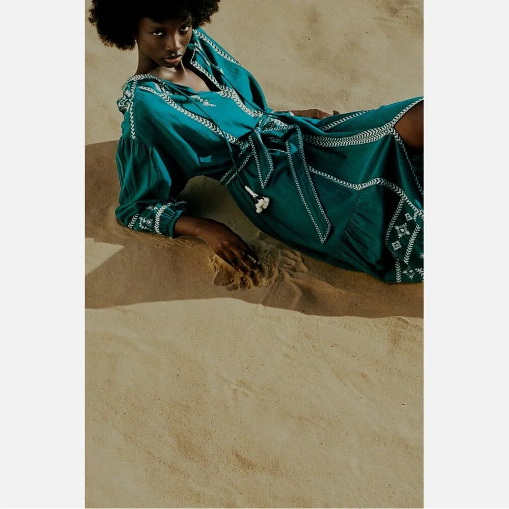 Zara embroidered green